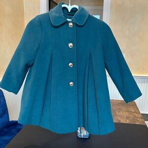 Monsoon Greenish-Teal Coat with Gold Accents